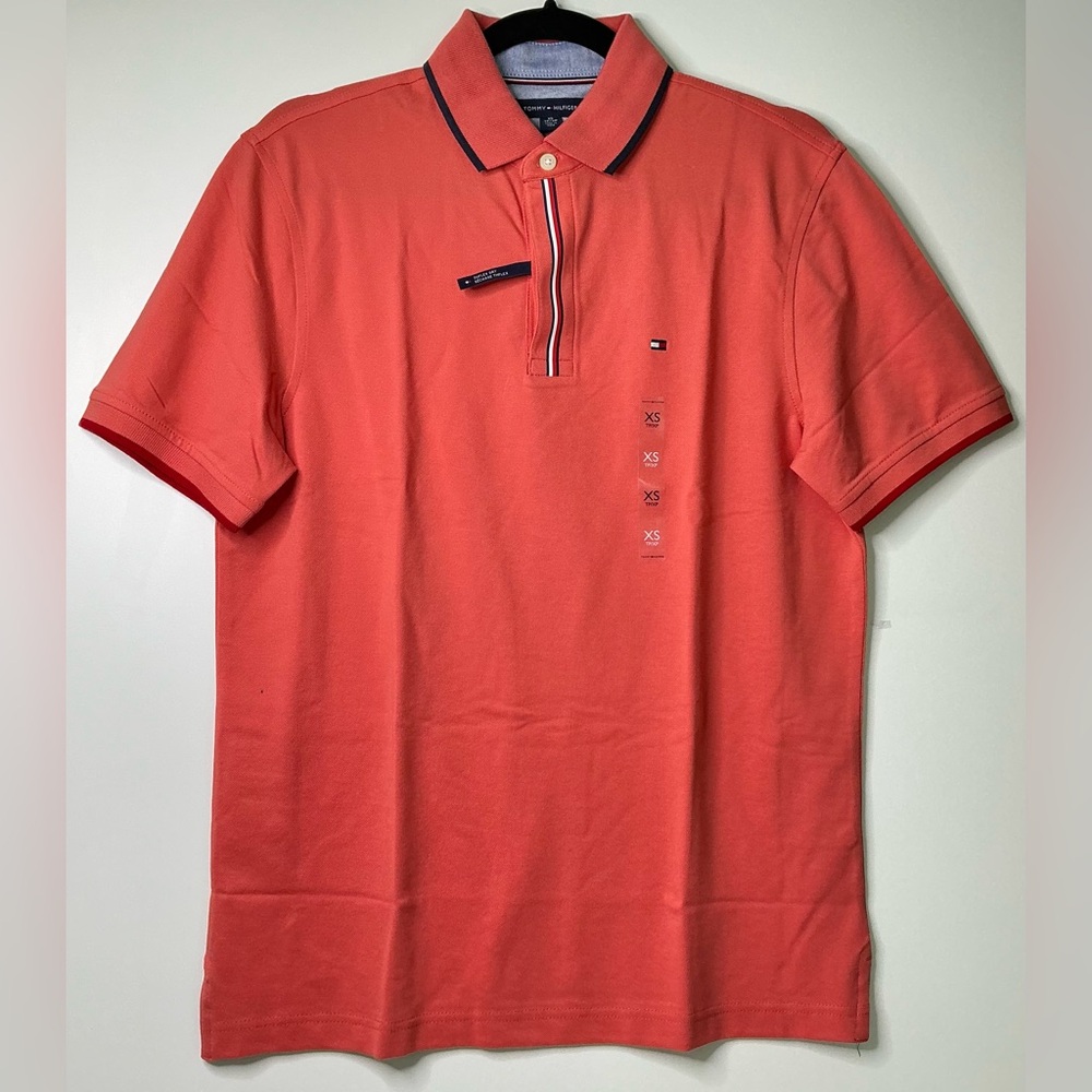Tommy Hilfiger Men's Wicking Performance Pique Solid Short Sleeve Polo Shirt XS